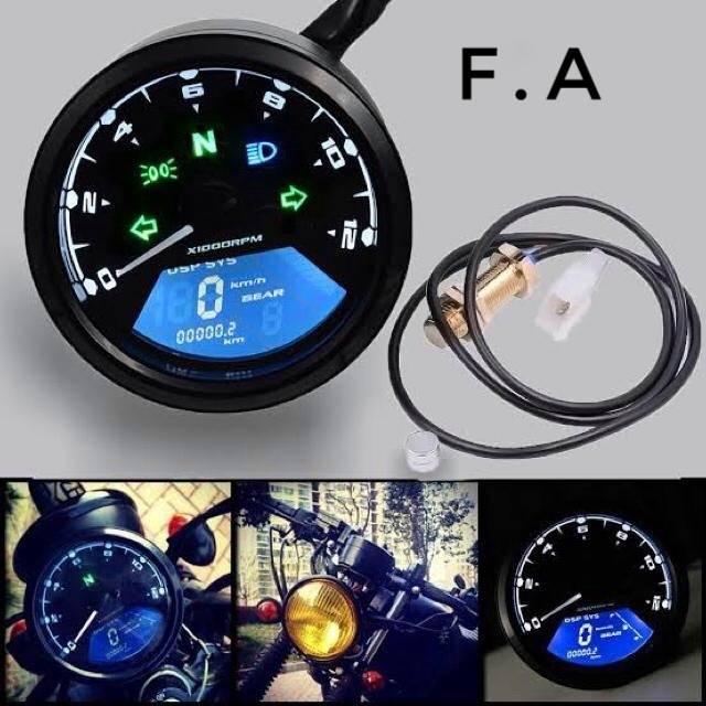 Speedometer Odometer Tachometer Digital LCD 12000RPM KHM - MPH For Motor Universal