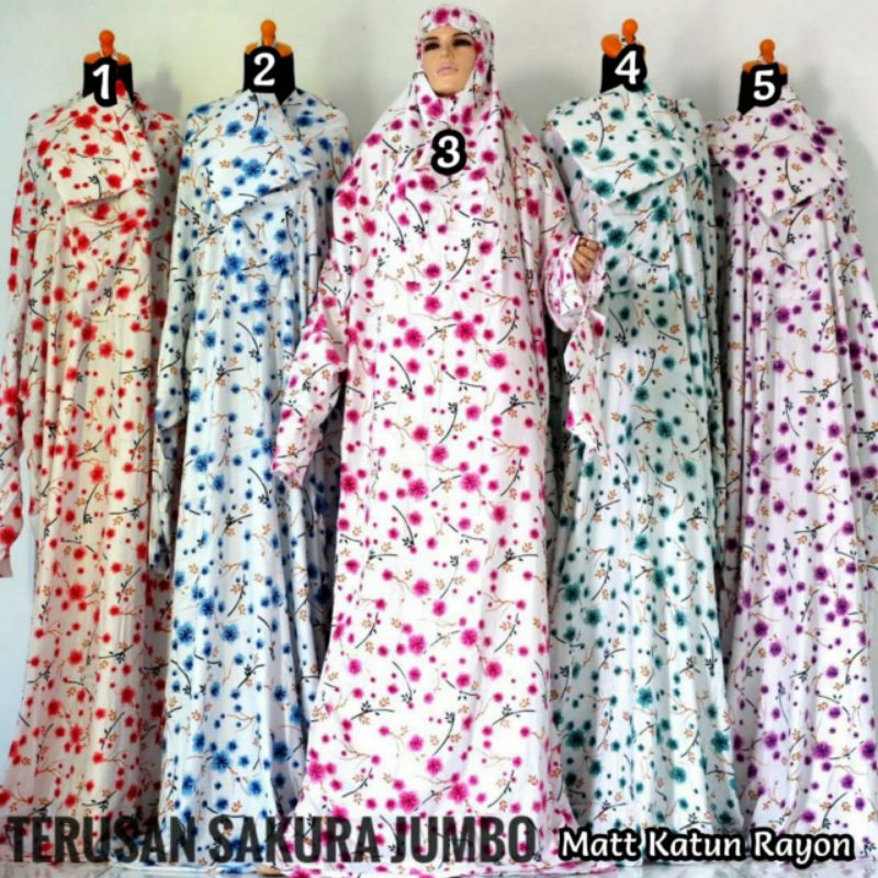 Mukenah Terusan Jumbo Bahan Katun Rayon