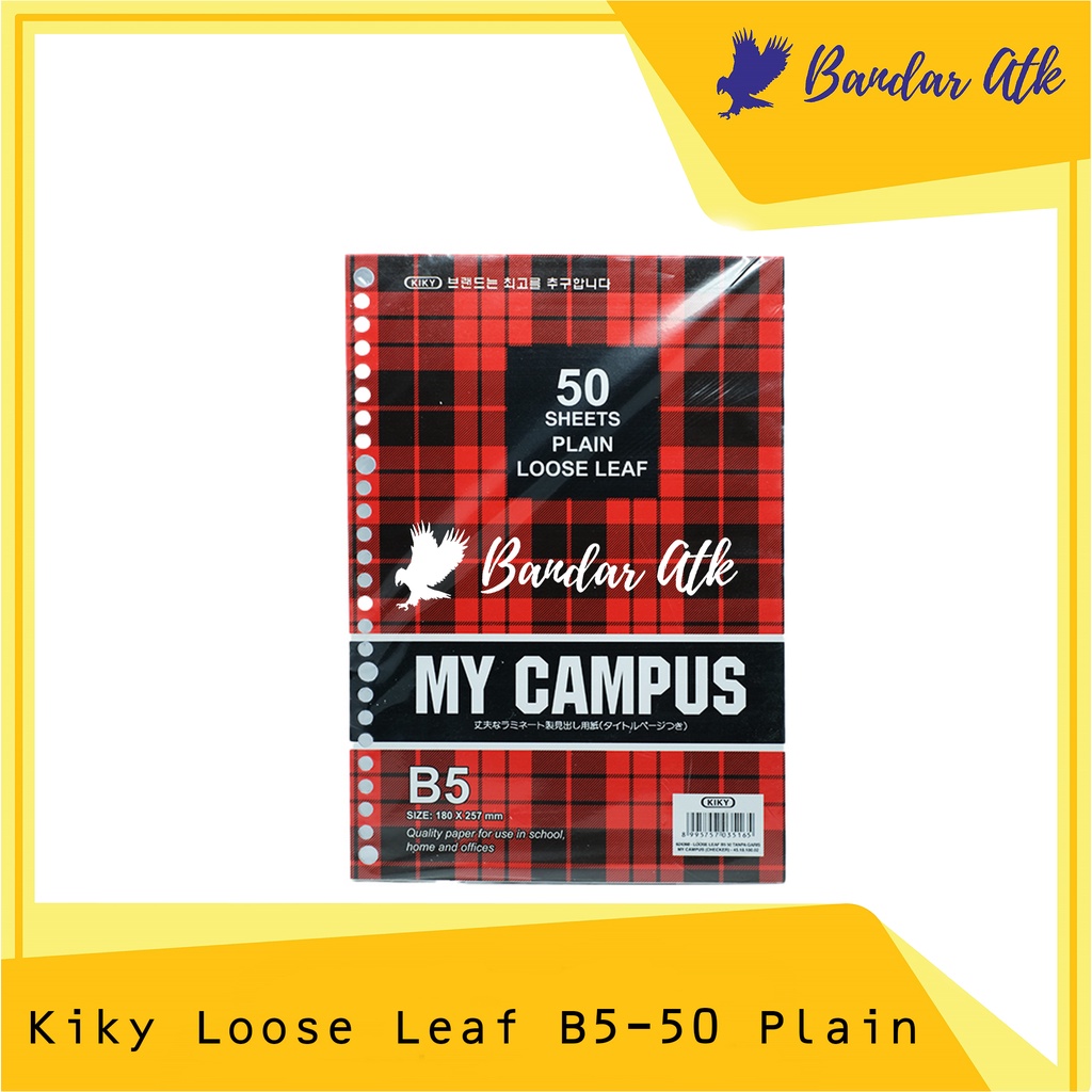 

Loose Leaf Polos Plain KIKY B5 50 Lembar Isi Kertas File Polos [1 PACK]