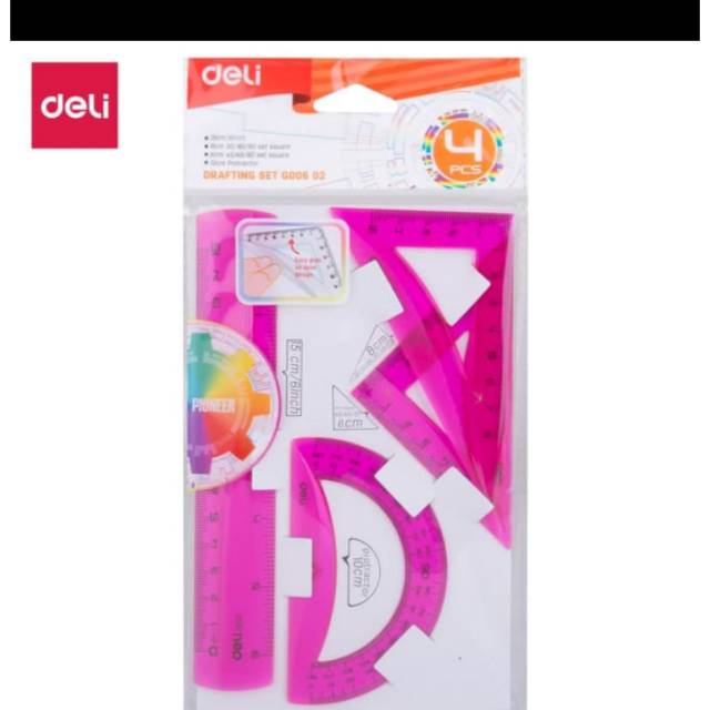

Penggaris Drafting set Deli isi 4 macam