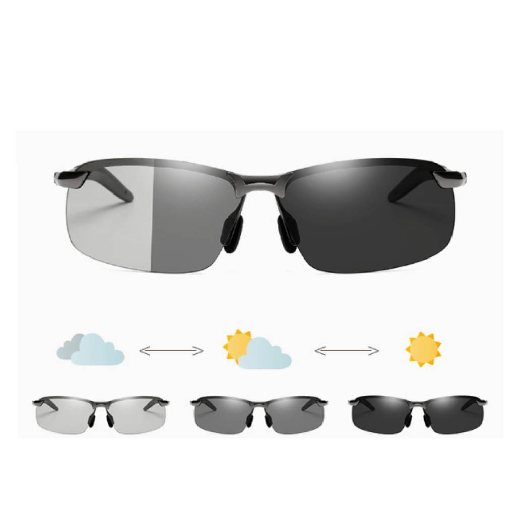UV400 Kacamata Polarized Photocromic Pria Wanita Photocromic Siang Malam Auto Change Color-7