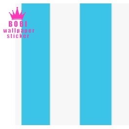 Wallpaper Sticker Motif Garis Biru Putih 5339-2 / Wallpaper New / 9mx45cm