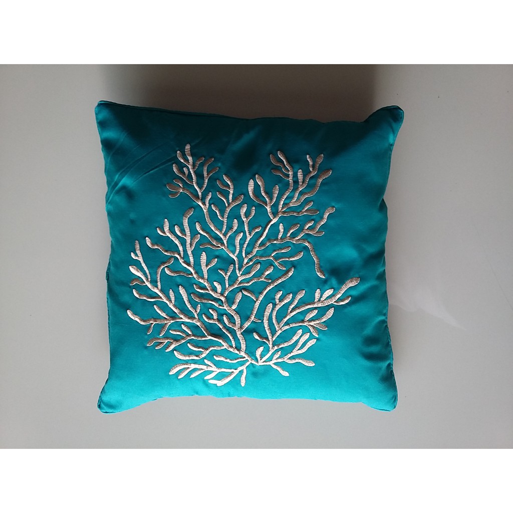 Sarung Bantal Bordir Kral Biru