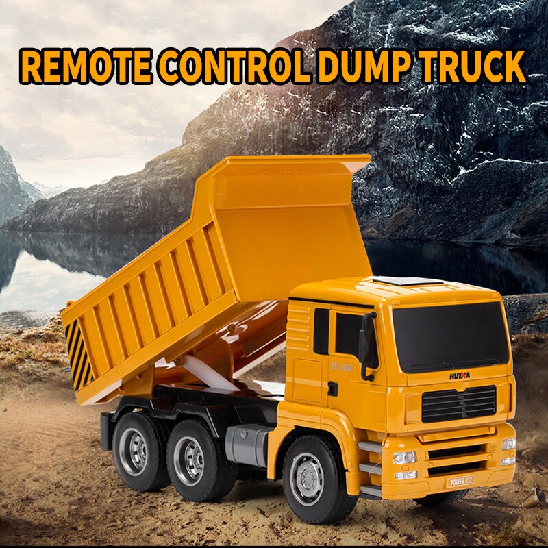 Huina 1332 RC Dump Truck Skala 1/18 6CH Mainan Remote Truk Alat Berat