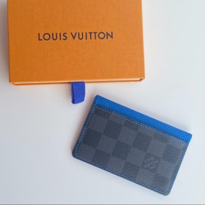 Dompet Louis Vuitton Original - Lv Card Holder Damier Graphite Blue Cb Adindakiara48