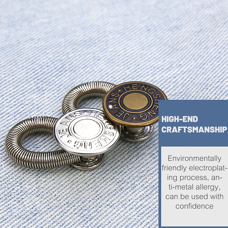 Kancing Extender Bahan Logam Dapat Ditarik Dapat Disesuaikan Untuk Celana Jeans