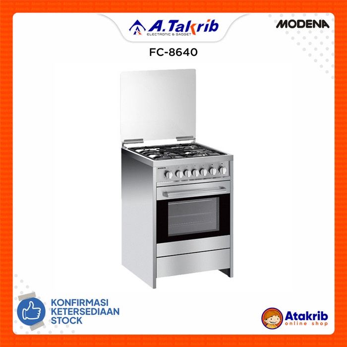 Kompor Freestanding Modena FC 8640 - Oven Gas 4 Tungku Stainless Steel