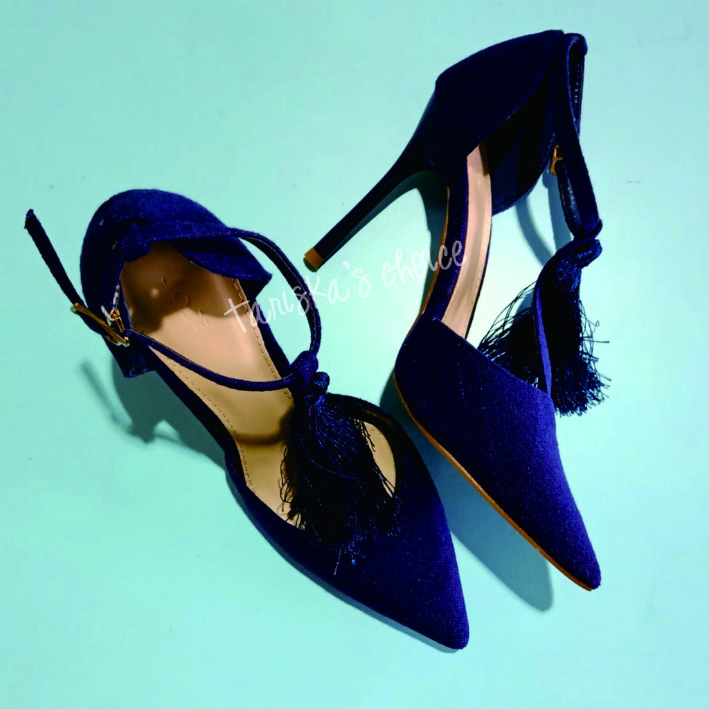 Joji Heels Blue with tassel 37