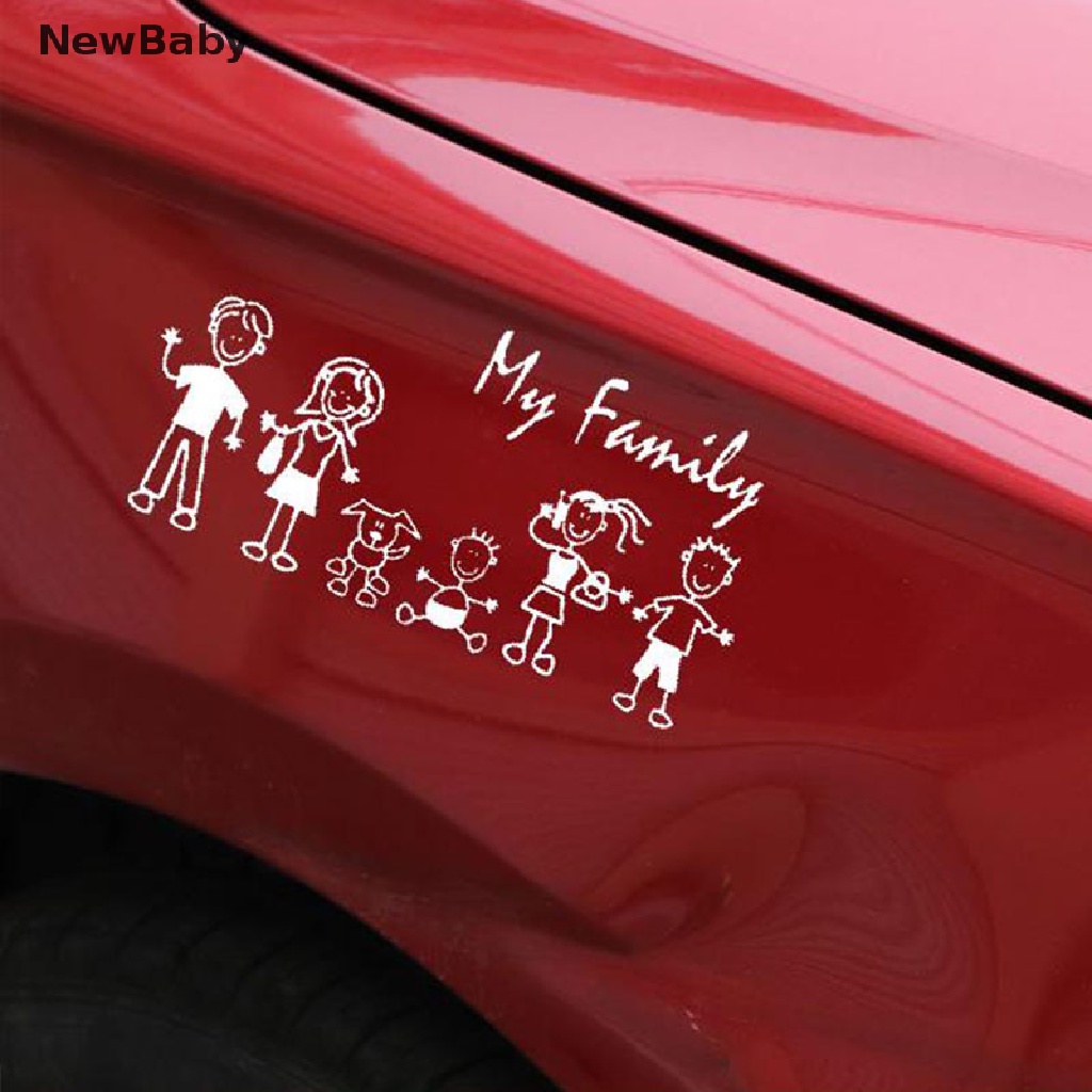 Newsticker Decal Dekorasi Kaca Jendela Mobil Motif Gambar Keluarga Bayi Dan Anjing My Mom