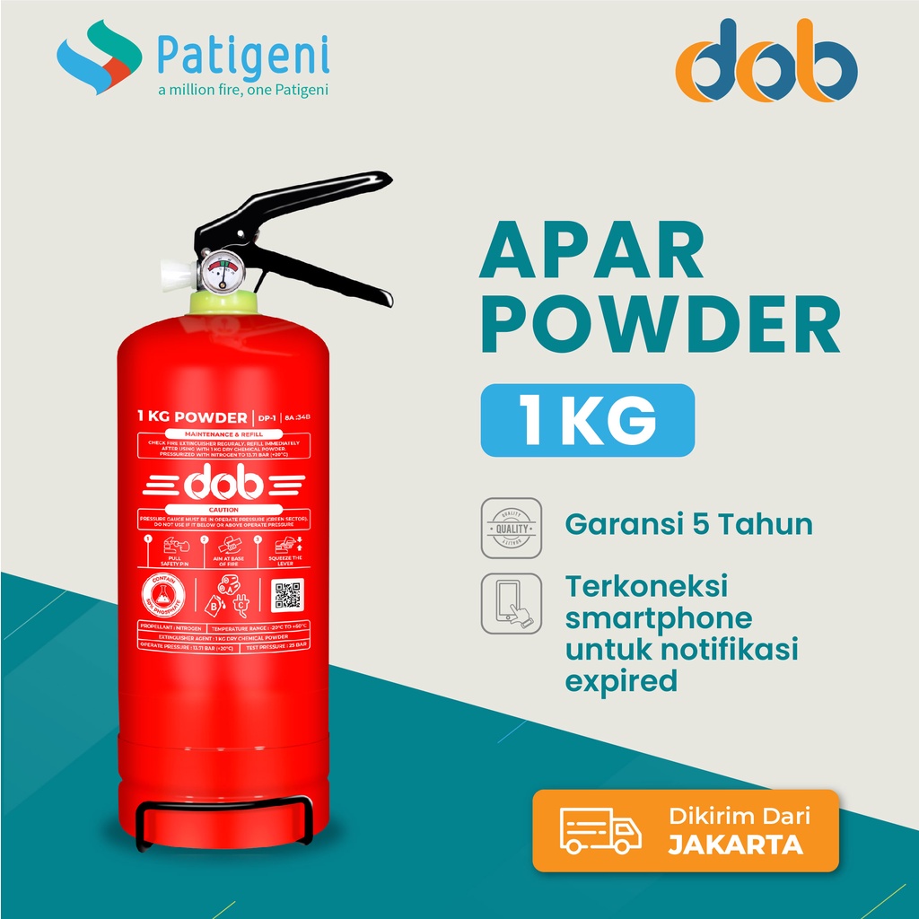 APAR 1Kg Powder DOB / Jual APAR Murah / Alat Pemadam Api Ringan Gransi 5 Tahun / Bisa Diisi Ulang