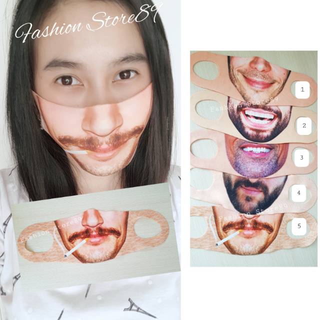 Ready siap kirim masker wajah kekinian masker kain wajah face smile import katun