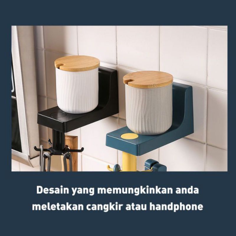 gantungan spatula putar Gantungan tempat spatula gantungan hook putar kuat dan kokoh 360 derajat tanpa bor tanpa paku [PADMA]