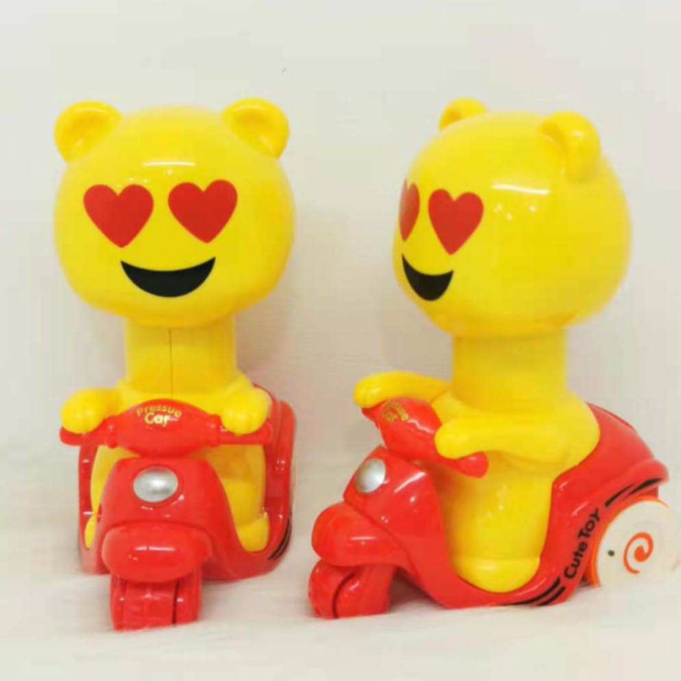 (GW) Mainan Motor Vespa Manual EMOJI [ Bisa Jalan Tanpa Batrei ]