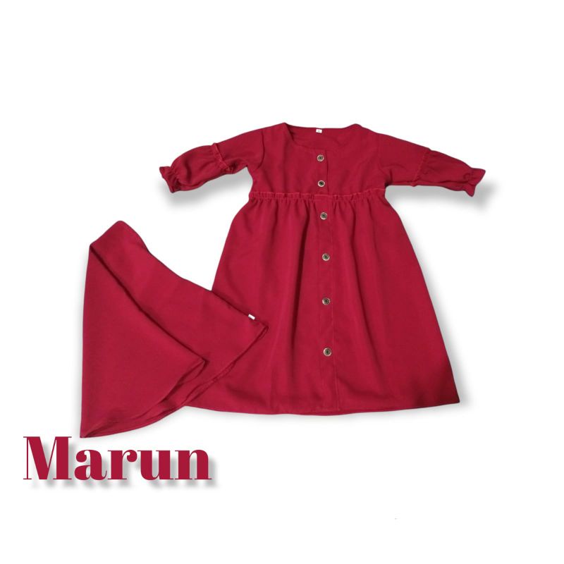 setelan gamis anak bahan adem dan lembut dipakai