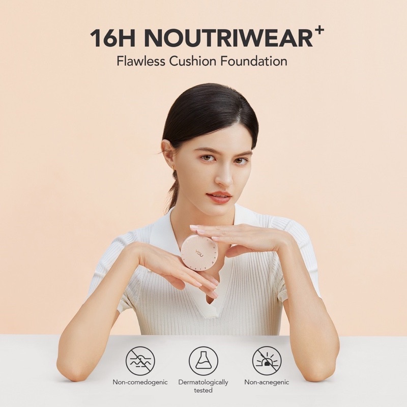 NoutriWear+ Flawless Cushion Foundation / Cc Cushion / Cushion You / Cream You / Cushion NoutriWear ( YOU MAKEUPS OFFICIAL STORE )