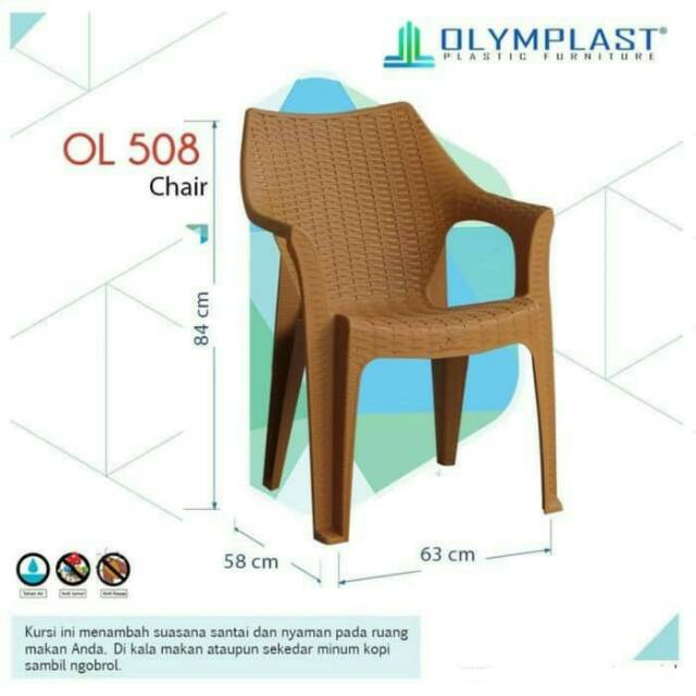Olymplast Kursi plastik teras/ kursi taman/ kursi cafe plastik