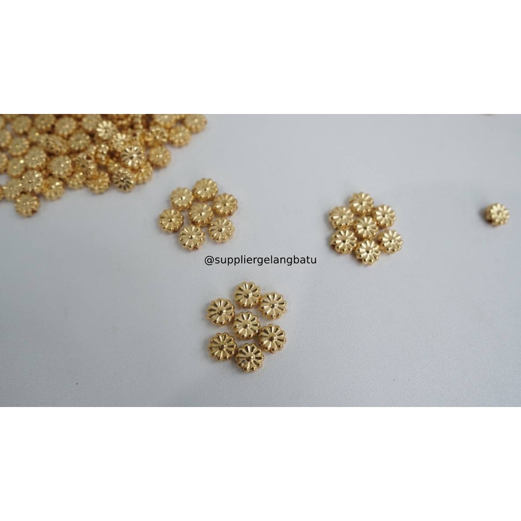 Aksesoris spacer BUNGA MATAHARI 8mm GOLD batas aksesoris gelang kalung