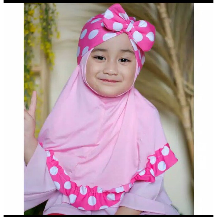 jilbab anak bayi CHILA POLKA - jilbab anak perempuan/hijab anak bayi