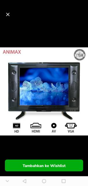 Monitor LED TV ANIMAX 15&quot; USB MOVIE KOTAK SQUARE MURAH