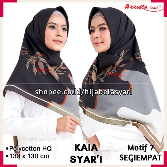 Khimar Jilbab Segiempat Kaia Syari Hijab Azzura Scarf D7 Warna Di Note Murah Muslim TBEB4087