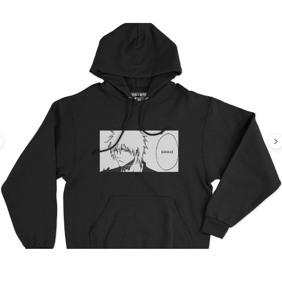 Hoodie Ichigo Kurosaki Bankai Anime Manga Bleach Premium Unisex