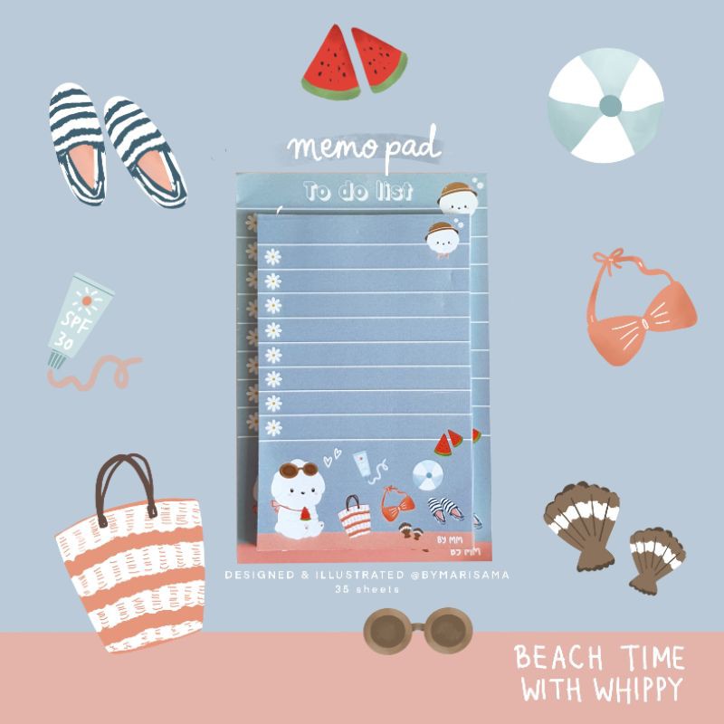 

Memo pad - Beach Time with Whippy