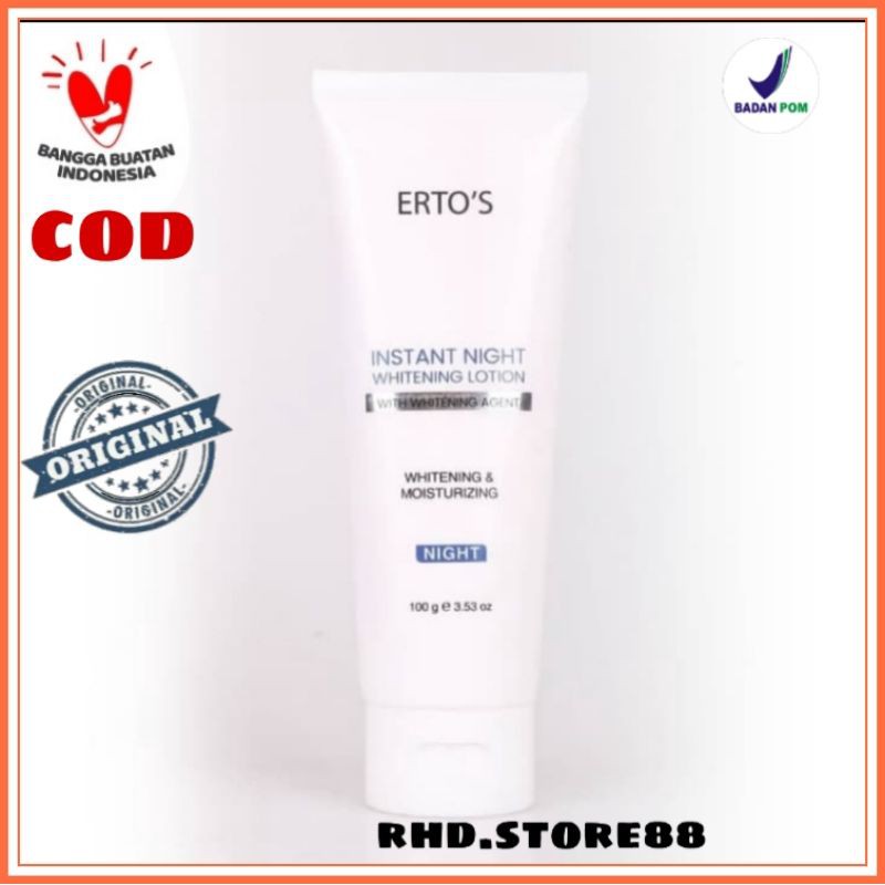 ERTOS GLOWING SERIES INSTANT NIGHT WHITENING LOTION ORI BPOM