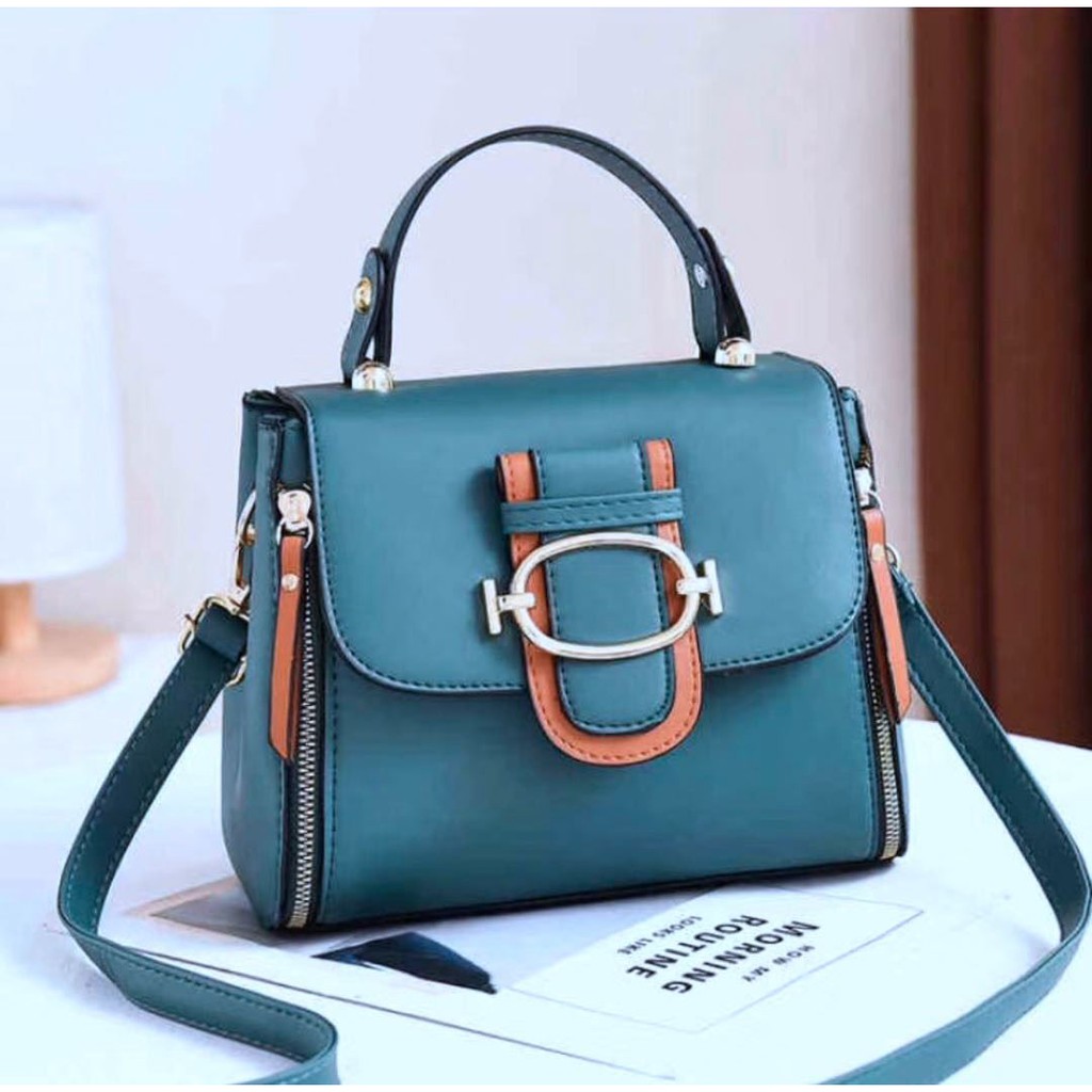 BJ212023 - BLACK/BROWN/GREEN/PINK/RED - TAS SLEMPANG JINJING TOTEBAG HANDBAG TAS WANITA FASHION IMPORT MODIS ELEGAN TERMURAH TERLARIS TERBARU JT12023 BAGSTORE JAKARTA TAS BATAM