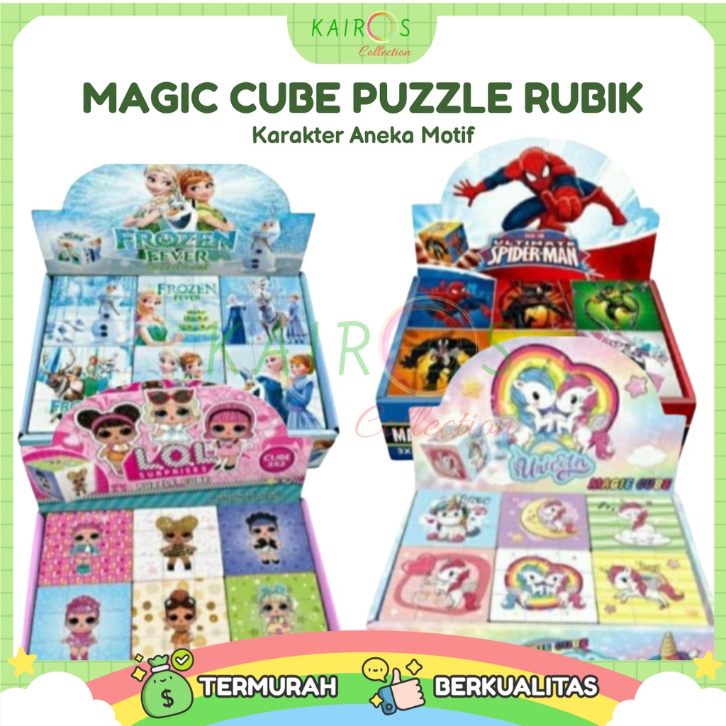 Magic Cube Puzzle Rubik 3x3x3 Karakter Aneka Motif Anak