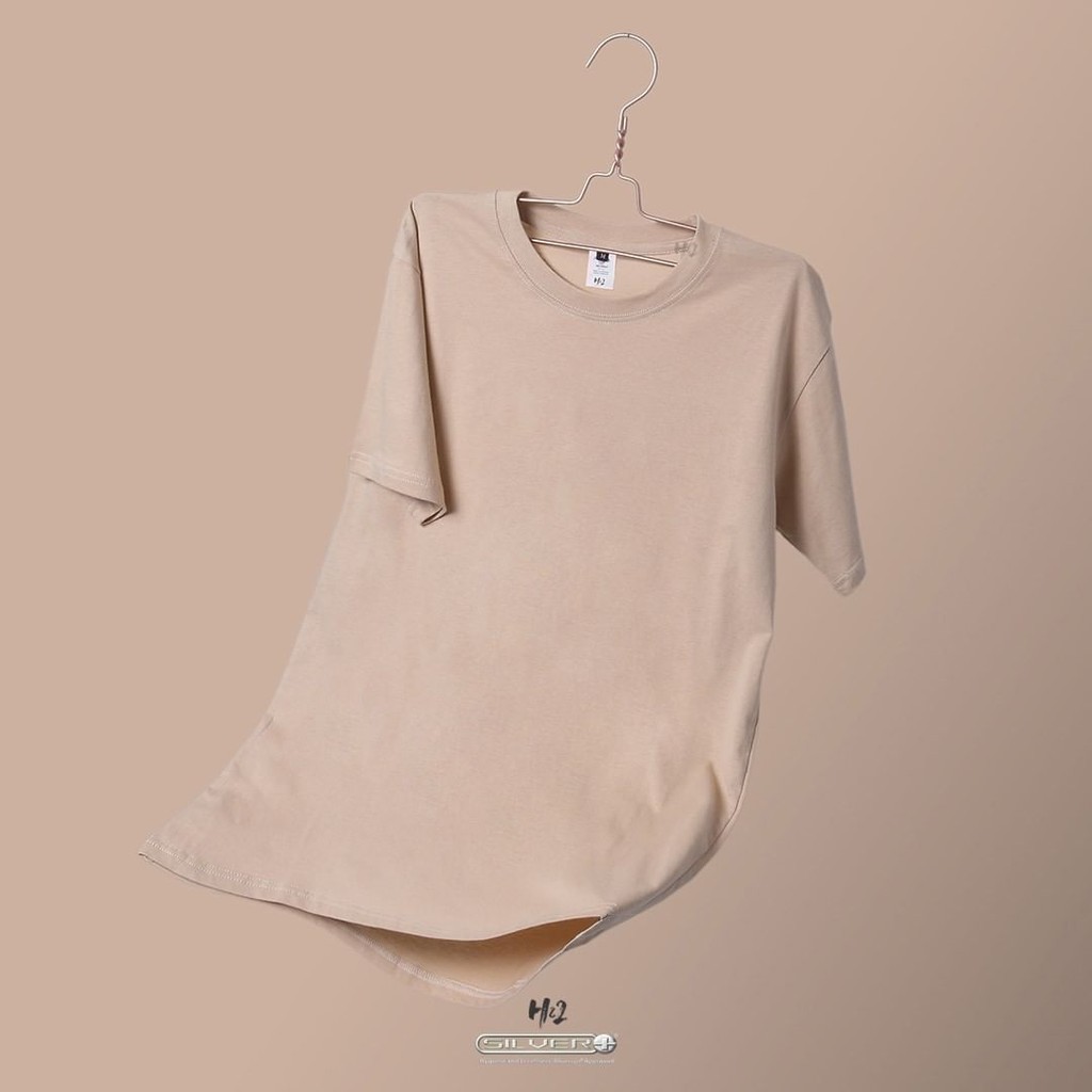 Kaos Polos Pria & Wanita ANTI BAKTERI Unisex Warna Coklat Susu