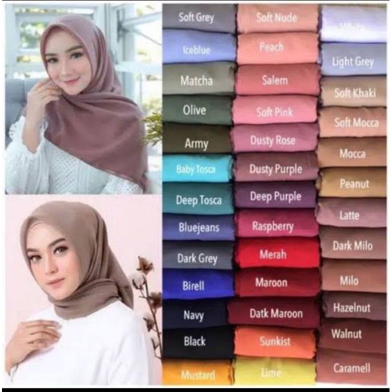 Bella square / Segi empat bella / Hijab segi empat bella polycotton
