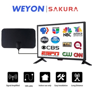 Weyon Sakura Antena Ultra-tipis Penguat Sinyal TV Digital Dalam Ruangan, TV Kabel DVB-T2 4K 25dB