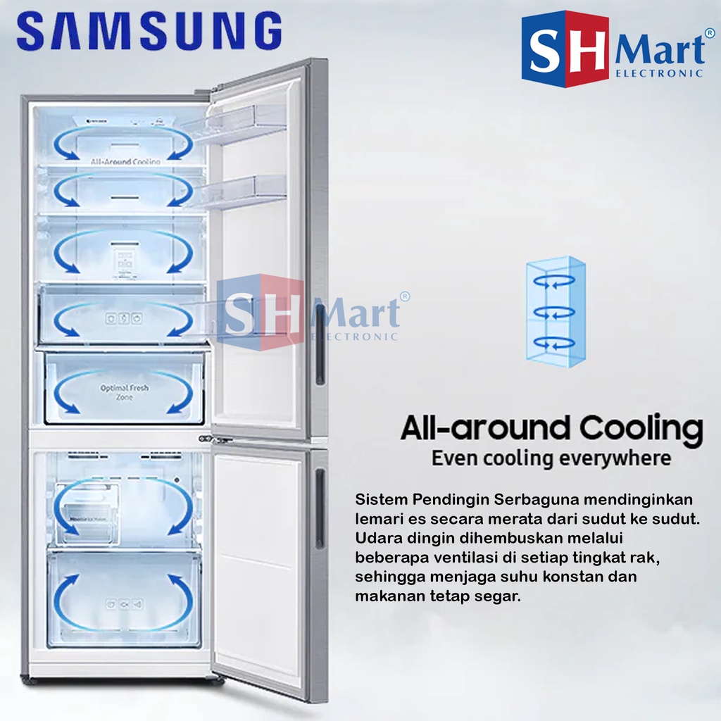 KULKAS SAMSUNG 2 PINTU RB30N4050B1 RB30N BOTTOM FREEZER KAPASITAS 315 LITER GARANSI RESMI (MEDAN)