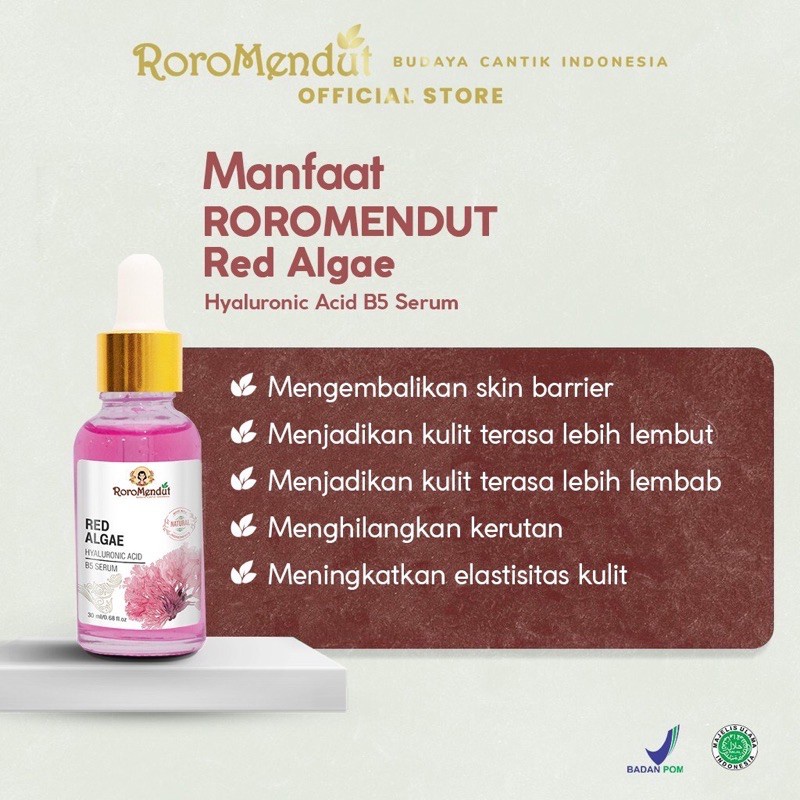 Roro Mendut Red Algae Hyaluronic Acid B5 Serum &amp; Essence Wajah