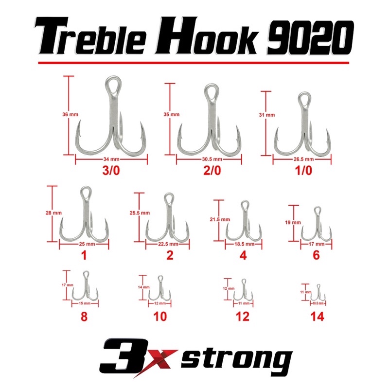 Treble hook 3 x strong