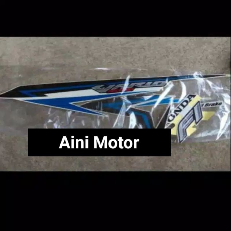 Striping atau stiker honda vario 125 new LED warna putih corak biru