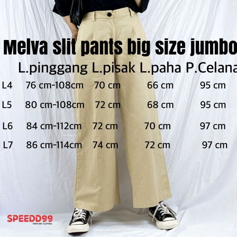 Celana Mirabella slit pants big size jumbo (L4-L7)