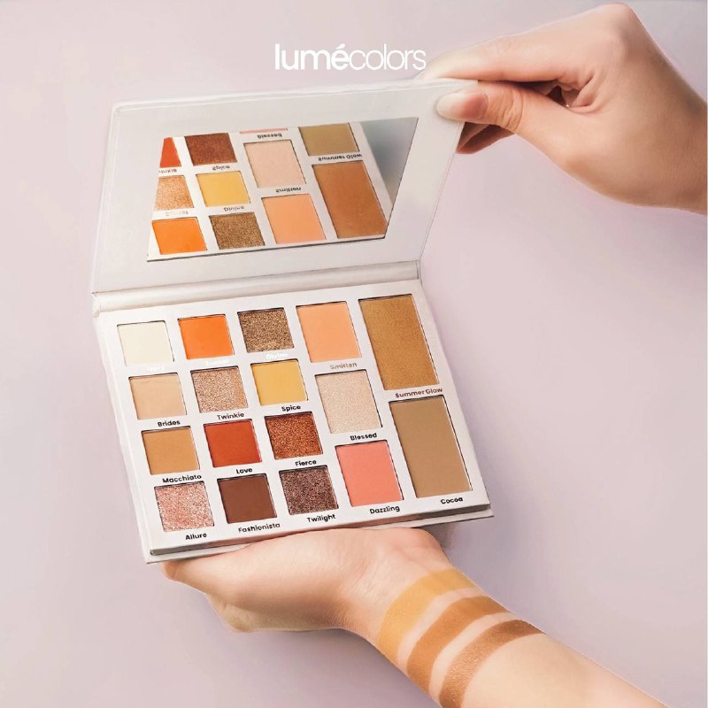 Lumecolors Day & Night Palette Eyeshadow 12 Colors (Eyes, Face and Cheek) + Brush