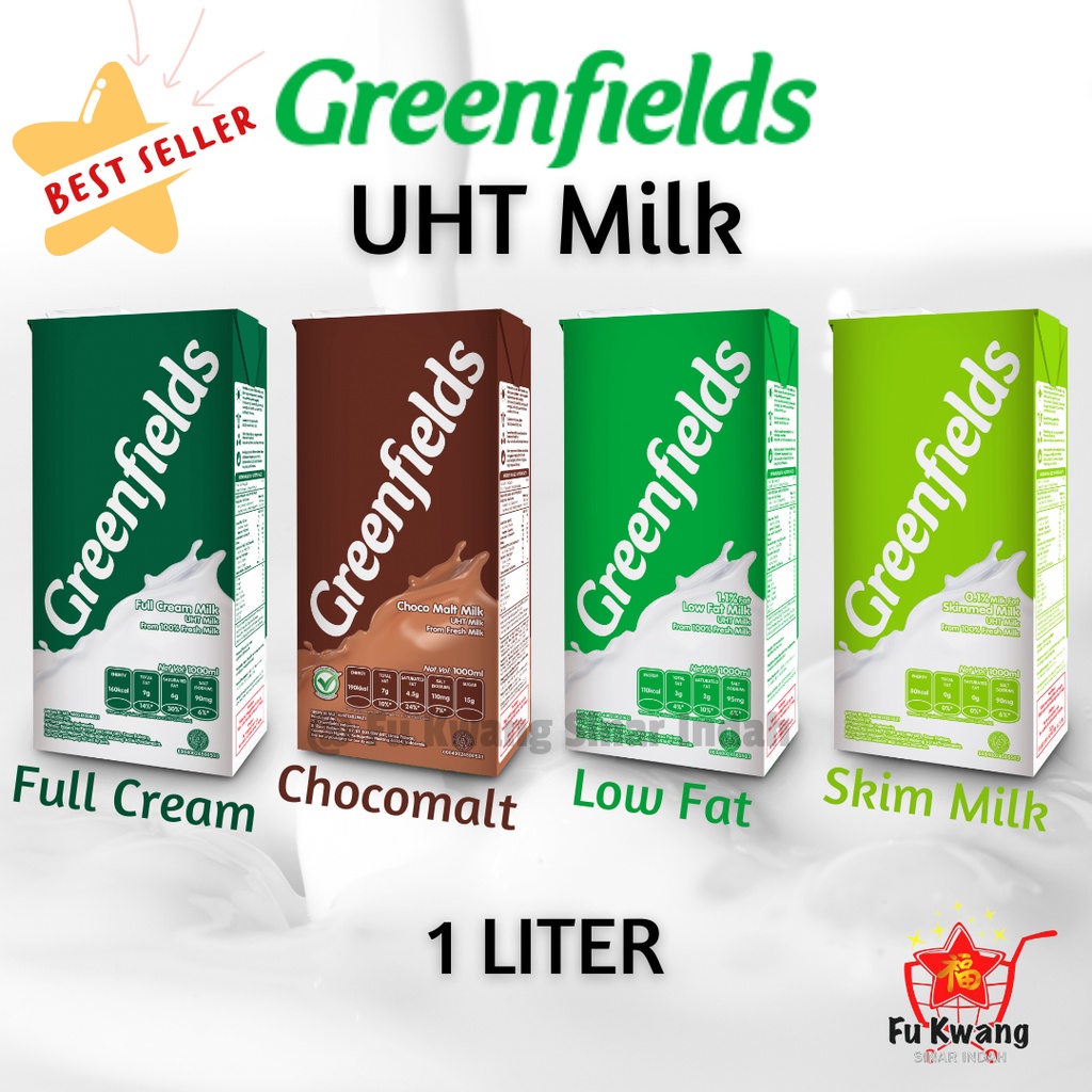 

Greenfields Greenfield Green Field Fields Susu UHT Milk 1 Liter 1000 mL