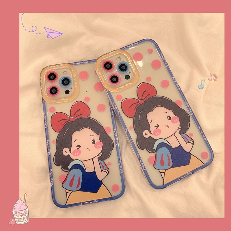 Transparan Putri Pola Ponsel Case untuk iPhone 12 11 13 Pro Max 7 8 Plus SE 2020  Pro XR XSMAX B66sfd