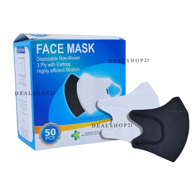 MASKER DUCKBILL FACEMASK GARIS IMPORT TERBARU, EARLOOP NON MEDIS