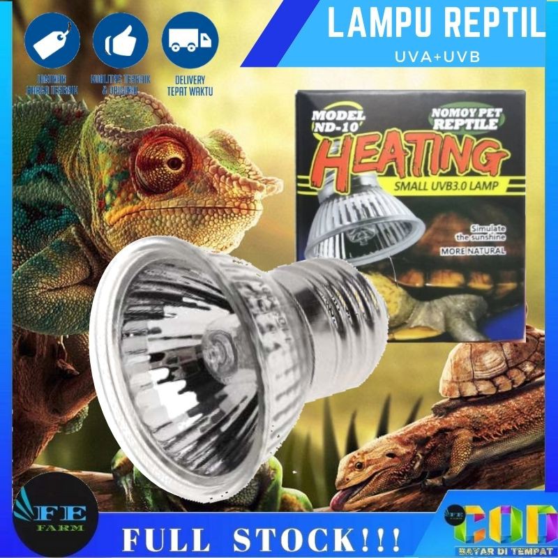 Lampu Reptil Reptile Torto Varanus Uva Uvb 3.0 Kura Kura Iguana Sulcata Pardalis Aldabra Bearded