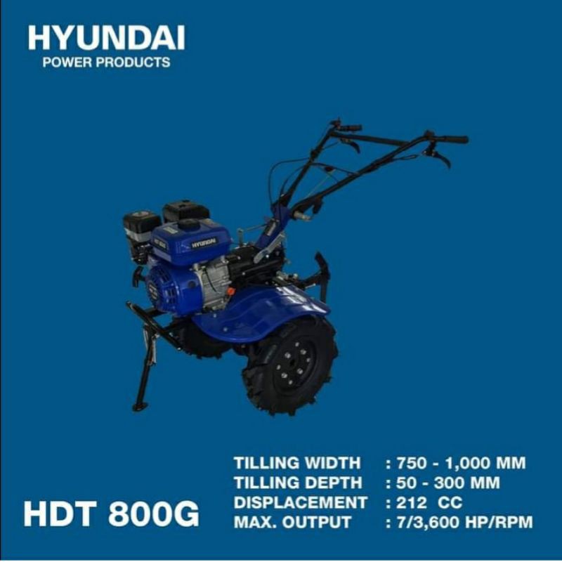 Mesin Traktor Mini Bajak Sawah HYUNDAI HDT800 G / Gasoline Tiller