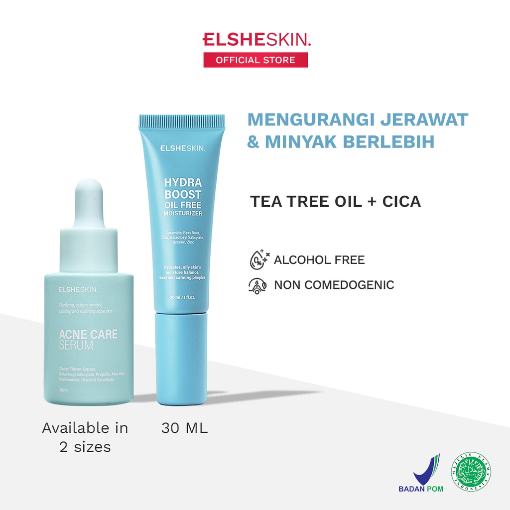 ElsheSkin Acne Care Smoothies – 15/30ml Tea Tree Oil, Ceramide (Sembuhkan Jerawat dengan Lembap & Lembut) – Serum dan Obat Jerawat