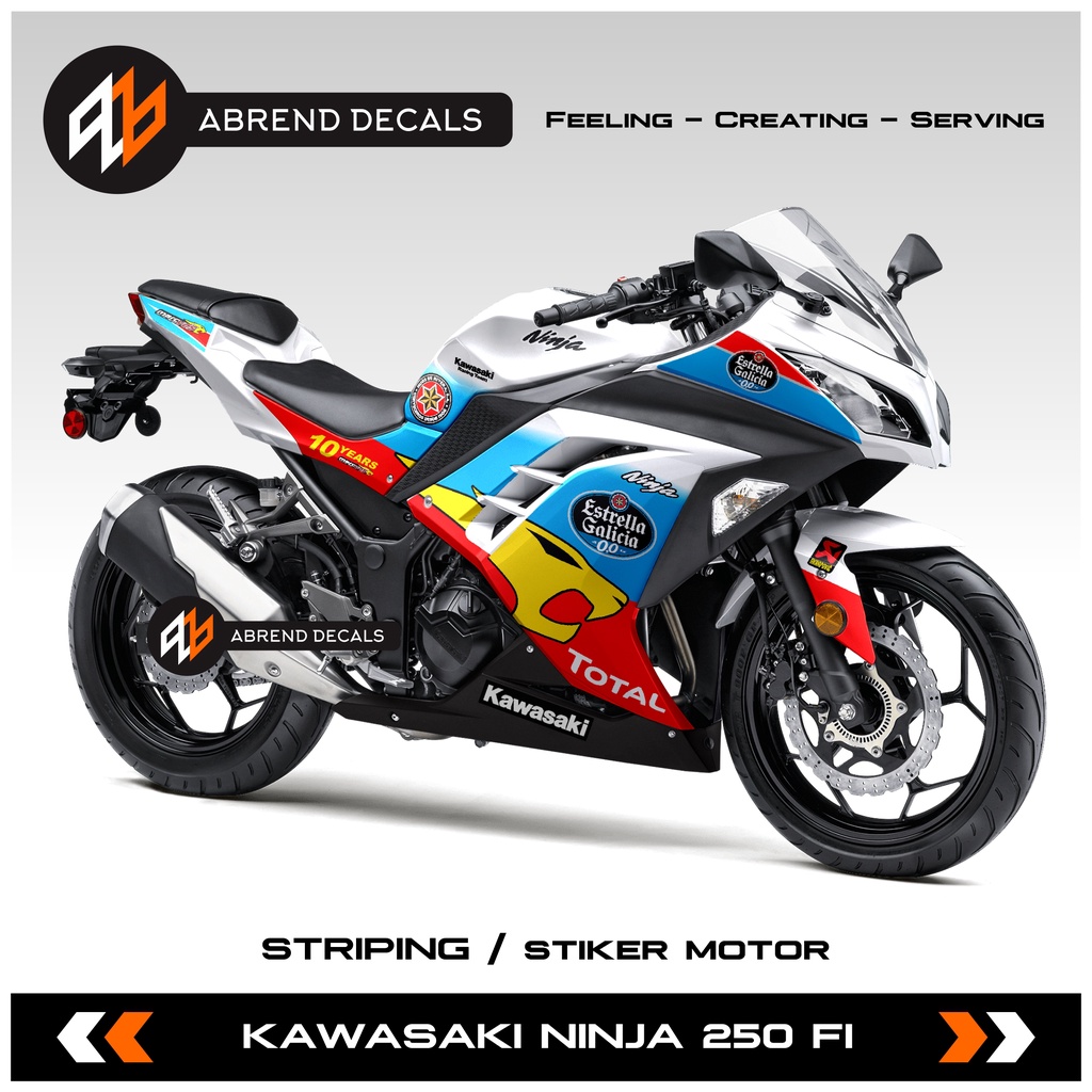 Striping Ninja 250 Fi Livery Estrella galicia / Stiker Motor Kawasaki Ninja Fi / Stock Decals