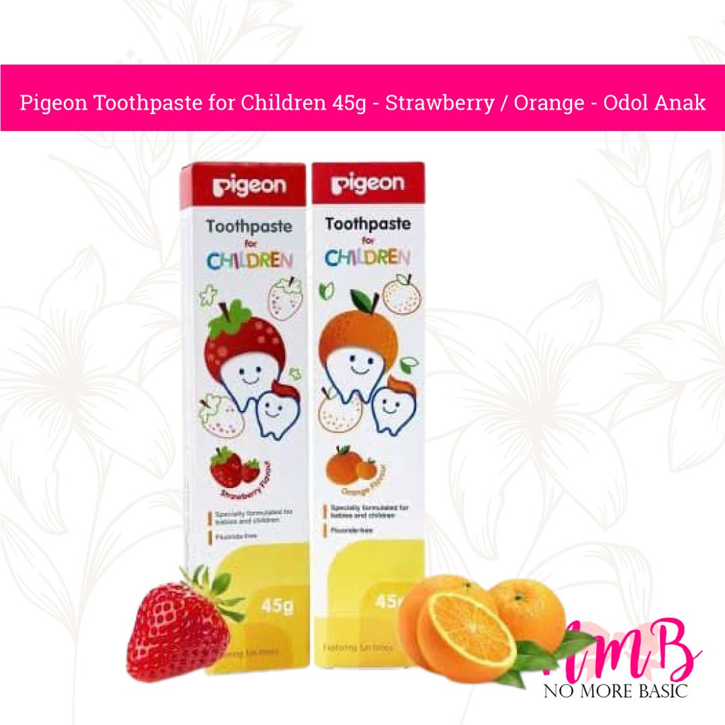 Pigeon Toothpaste for Children 45g - Strawberry / Orange - Odol Anak