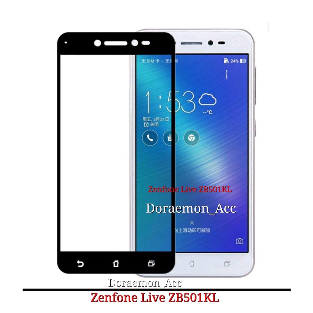 Tempered Glass Full Asus Zenfone Live ZB501KL A007 / X00FD - Anti Gores Kaca