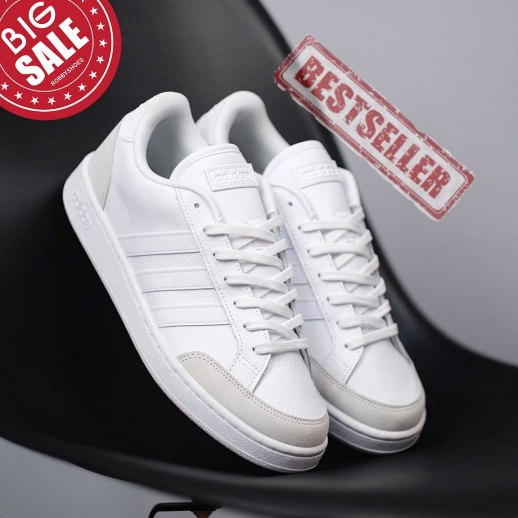 Sepatu Ads Grand Court SE Full White Original Bnwb OEM Sneakers Pria