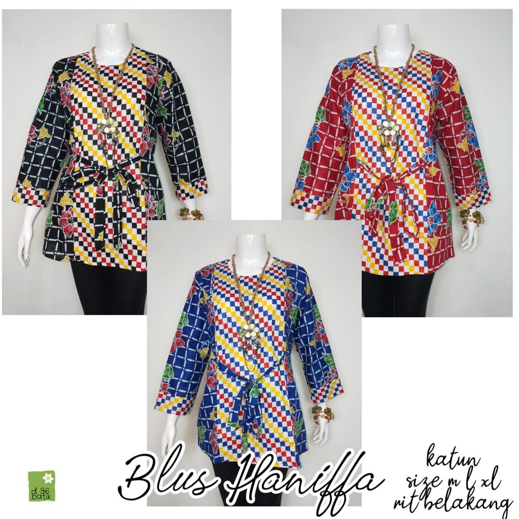 BLUS HANIFFA BLUS BATIK CEWEK BLOUSE BATIK KERJA BATIK ...