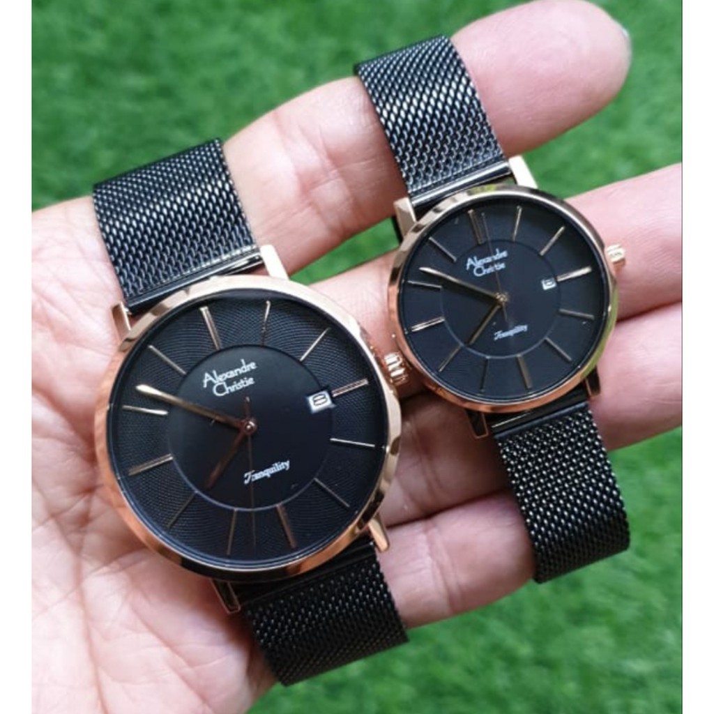 Alexandre Christie Ac 8628 Rosegold Black Jam Tangan Couple Bisa Beli Satuan) Original